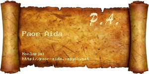 Paor Aida névjegykártya